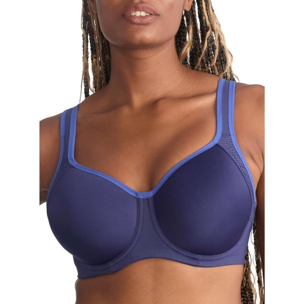 NEW Wacoal Sport Collection Size 40DD Maximum Support Contour Underwire Bra Blue
